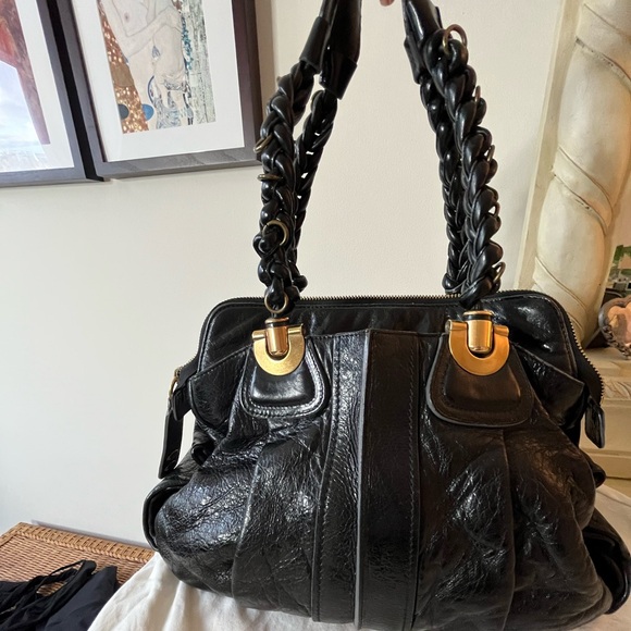 CHLOE Black Leather Large Heloise Satchel Bag with Dustbag - Picture 5 of 16